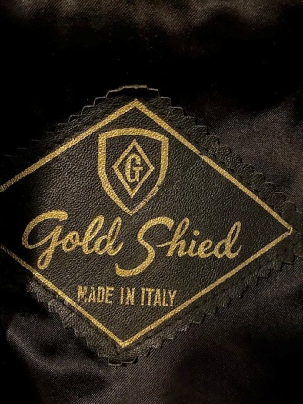 Vintage 80s Gold Shied Italy Black Leather Jacket | Size M | Oversized Batwing - Picture 6 of 6